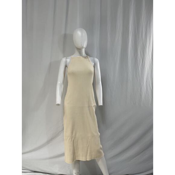 Vince 'Rib' White High Neck Tank Dress Size S - Picture 2 of 5